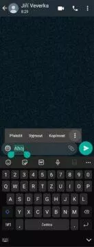 WhatsApp formátování textu aplikace nabídka