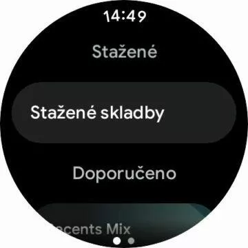 YouTube Music aplikace Wear OS hodinky hlavní karta 1