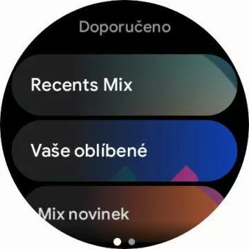 YouTube Music aplikace Wear OS hodinky hlavní karta 2