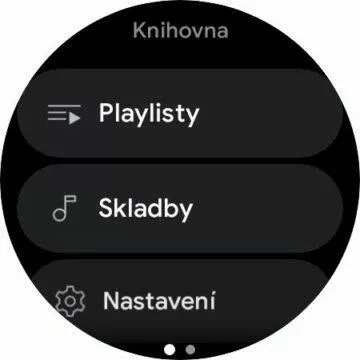 YouTube Music aplikace Wear OS hodinky hlavní karta 3