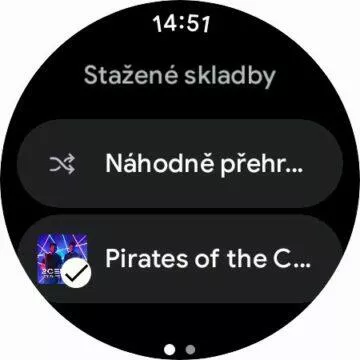 YouTube Music aplikace Wear OS hodinky skladby