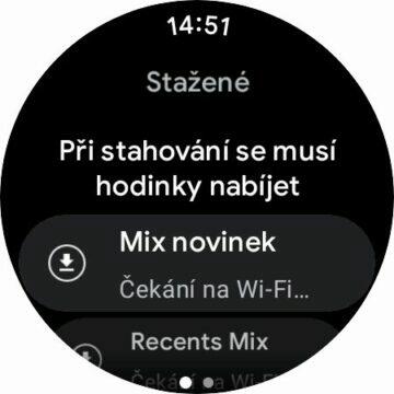 YouTube Music aplikace Wear OS hodinky stahování