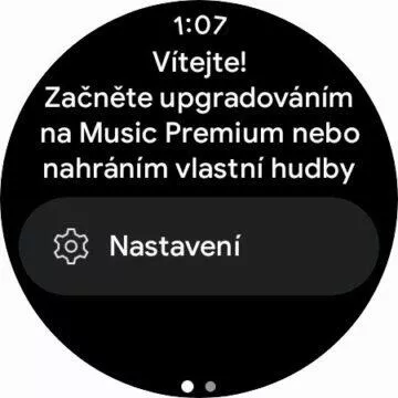 YouTube Music aplikace Wear OS hodinky uvítání