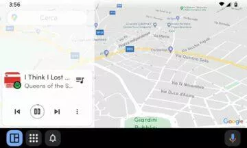 Android Auto nový spodní panel karta světlá