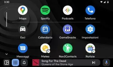 Android Auto nový spodní panel menu