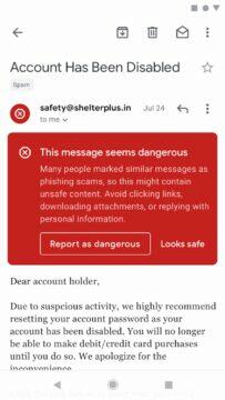 Gmail upozornění