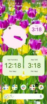 Google Hodiny Material You Android 12 widgety květiny
