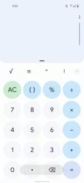 Google Kalkulačka Material You Android 12 design světlá základní