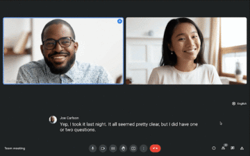 Google Meet okamžitý přepis překlad ukázka
