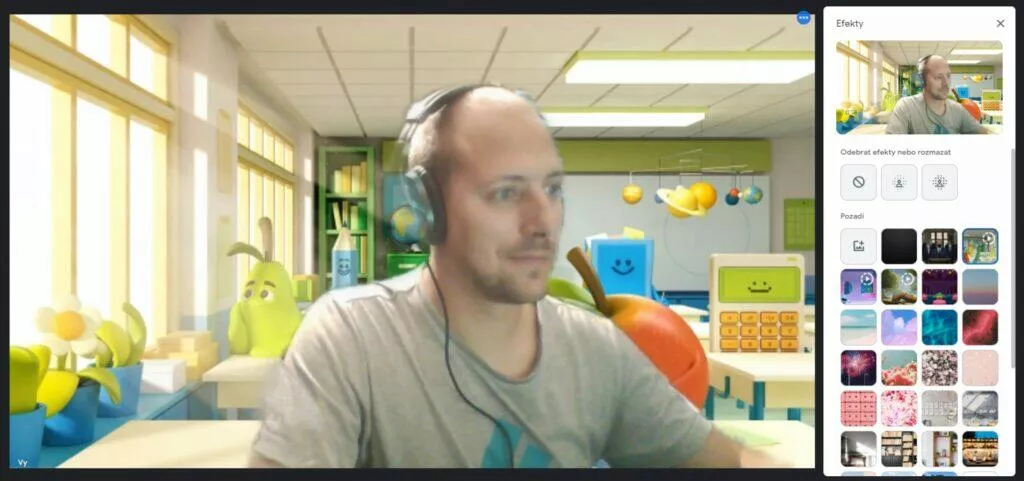 Google Meet videohovory animovaná pozadí 2