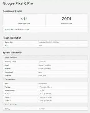 Google Pixel 6 Pro spotted in Geekbench