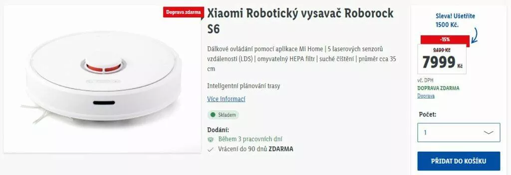 LIDL Xiaomi Roborock S6 v akci