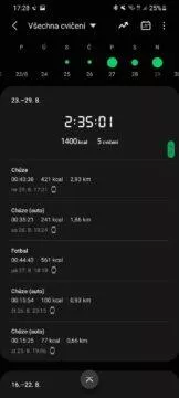 Samsung Health 3 aktivity