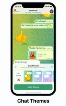 Telegram 8.0.1 aktualizace témata