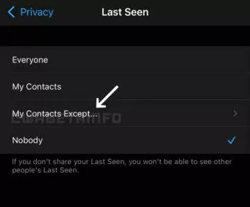 WhatsApp nové možnosti nastavení soukromí Moje kontakty kromě WhatsApp nové možnosti nastavení soukromí Moje kontakty kromě