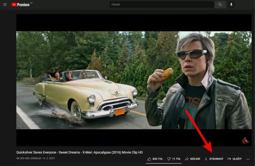 YouTube stahování offline sledování videí tlačítko