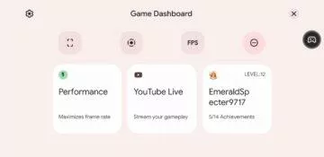 Android 12 prvni hry Game Mode dashboard výkon