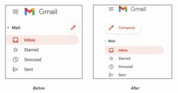 Gmail tlačítko napsat e-mail ukázka