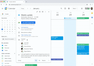 Google Meet Kalendář živé poznámky ukázka Google Meet Kalendář živé poznámky ukázka