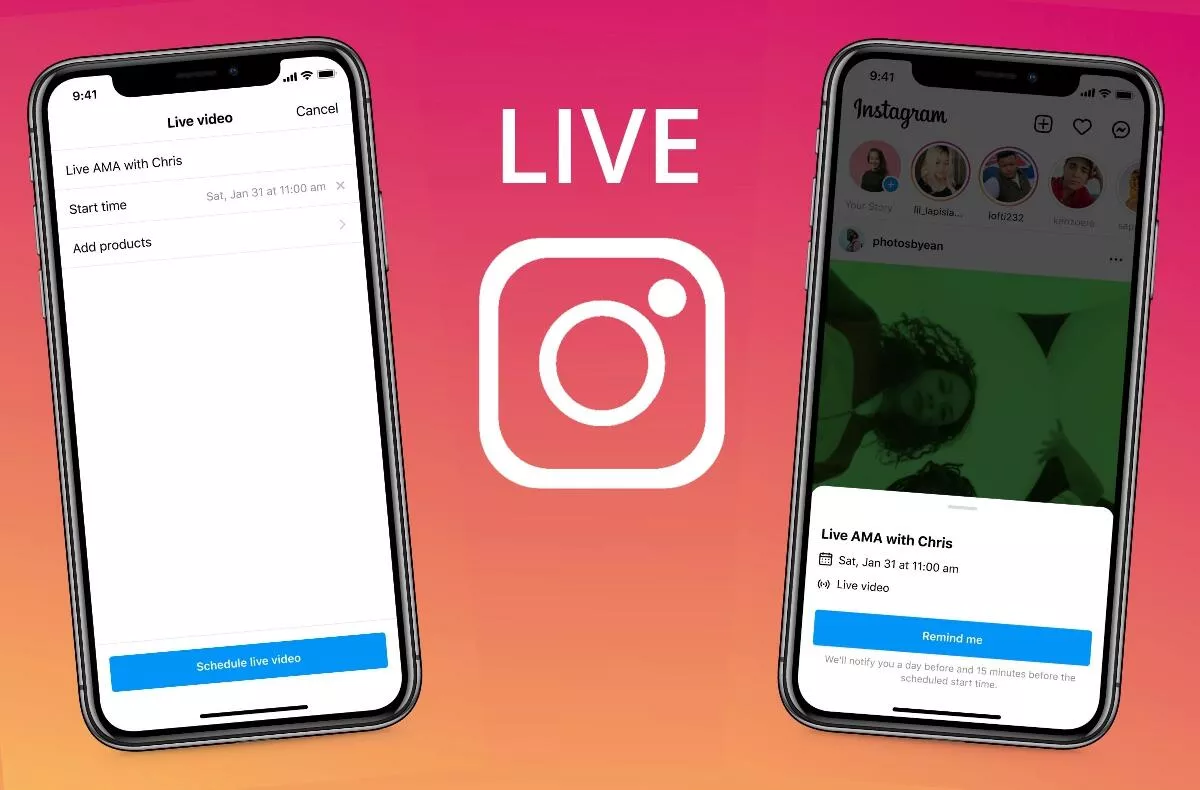 Instagram živé přenosy plánování
