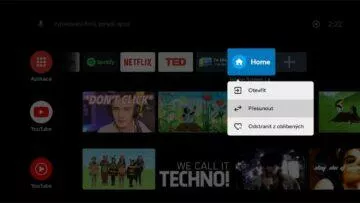 instalace Google TV do Android TV 5 Home Screen Launcher přesunutí