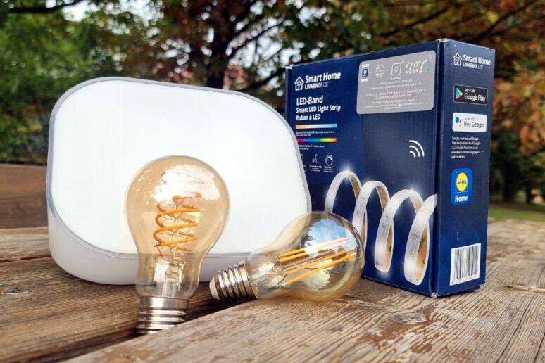 LIDL Smart Home LED pásek dekorativní světlo žárovky filament test