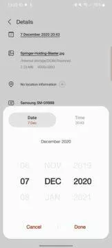 Samsung Galerie metadata