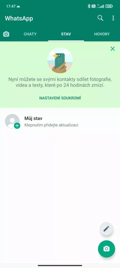 smazání whatsapp účtu android