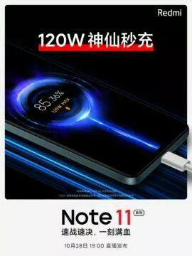 Xiaomi Redmi Note 11 dostane 120W nabíjení
