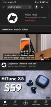 YouTube Android aplikace redesign spodní nabídka linka tmavá nová