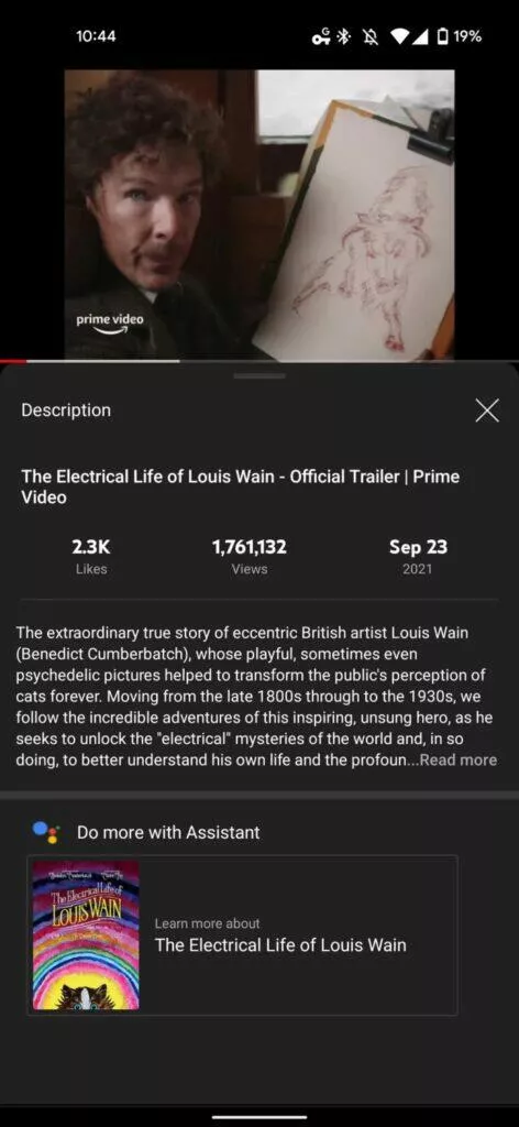 YouTube Google Asistent testování experiment aplikace informace