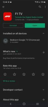 Android TV aplikace instalace z mobilu F1 TV