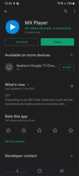 Android TV aplikace instalace z mobilu MS Player