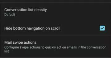 Gmail application bottom panel news automatically hiding