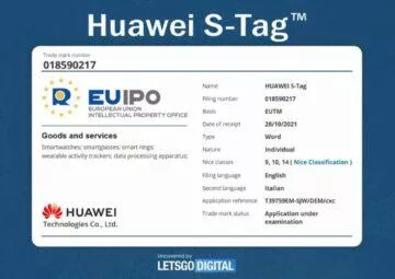 Huawei S-Tag localization pendant patent