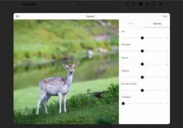 Instagram publikování web PC úpravy