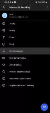 kopírování textu mobil PC klávesnice Microsoft SwiftKey 2 rozšířené psaní