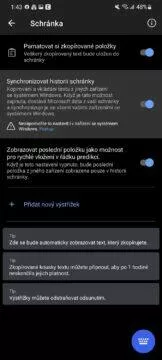 kopírování textu mobil PC klávesnice Microsoft SwiftKey 4 Synchronizovat historii schránky