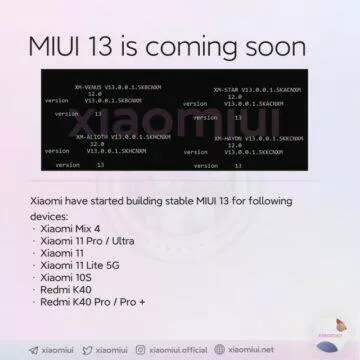 miui 13 phone list xiaomi