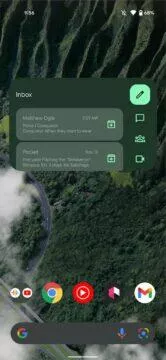 nový Gmail widget Material You Android 12 nízký