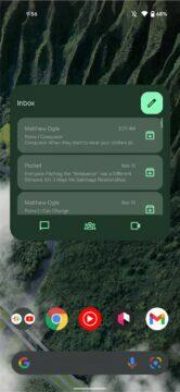 nový Gmail widget Material You Android 12 široký