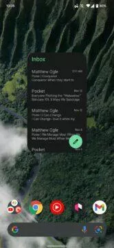 nový Gmail widget Material You Android 12 starý