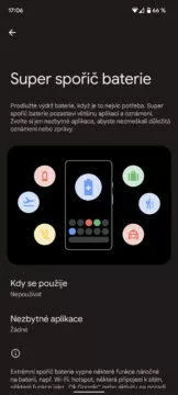 super spořič baterie android 12