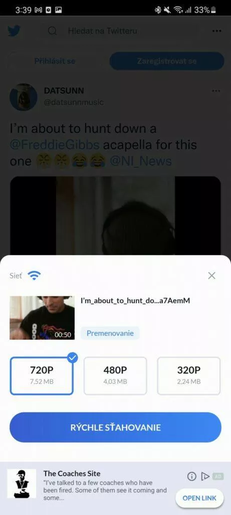 Android Facebook Twitter Instagram video stahování twitter stahování