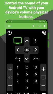 Android TV Remote fyzická tlačítka volume
