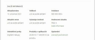 aplikace Google One půl miliardy stažení Obchod Play screen