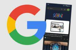 aplikace Google vyhledávací pole nahoře logo