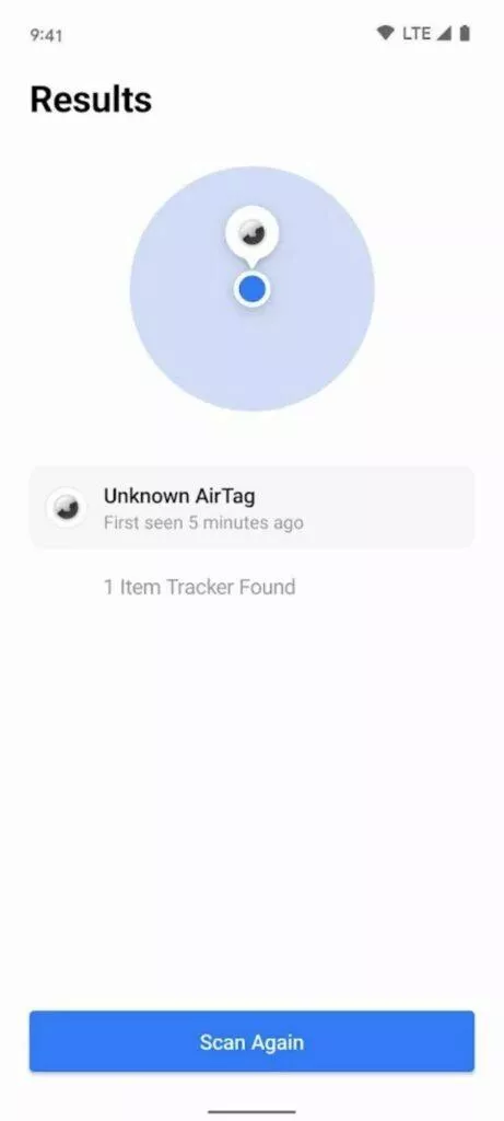 Apple Android aplikace Tracker Detect screen 3