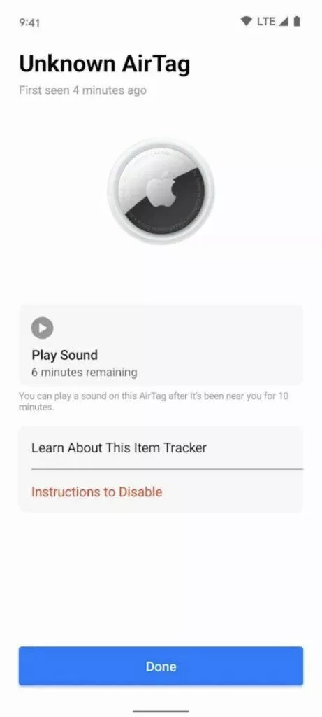 Apple Android aplikace Tracker Detect screen 4
