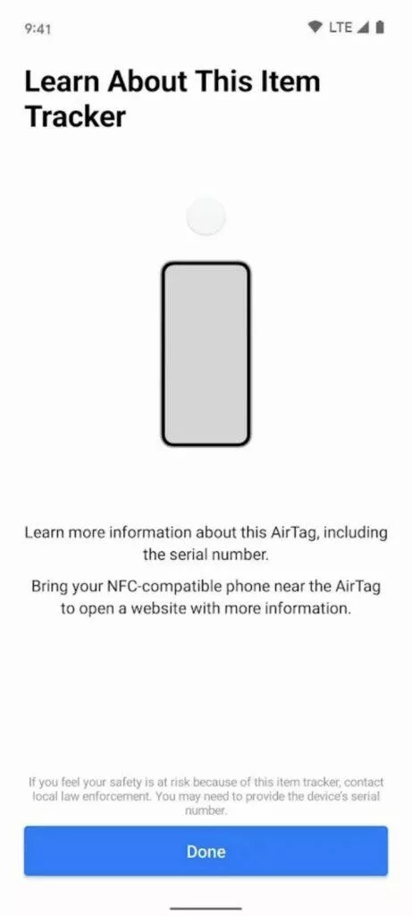 Apple Android aplikace Tracker Detect screen 5